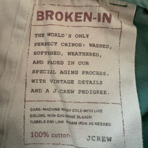 J. Crew Mens Chino Shorts Mid-Rise Golf Embroidered Flat Front Green Size 36 - Picture 3 of 10